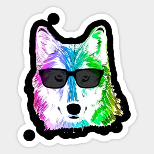 Rainbow Wolf Sticker